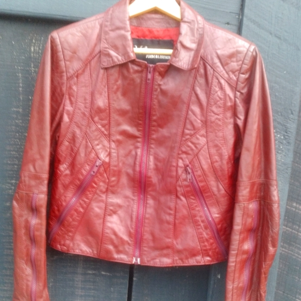 Vintage Wilsons Genuine Leather Moto Jacket Brown